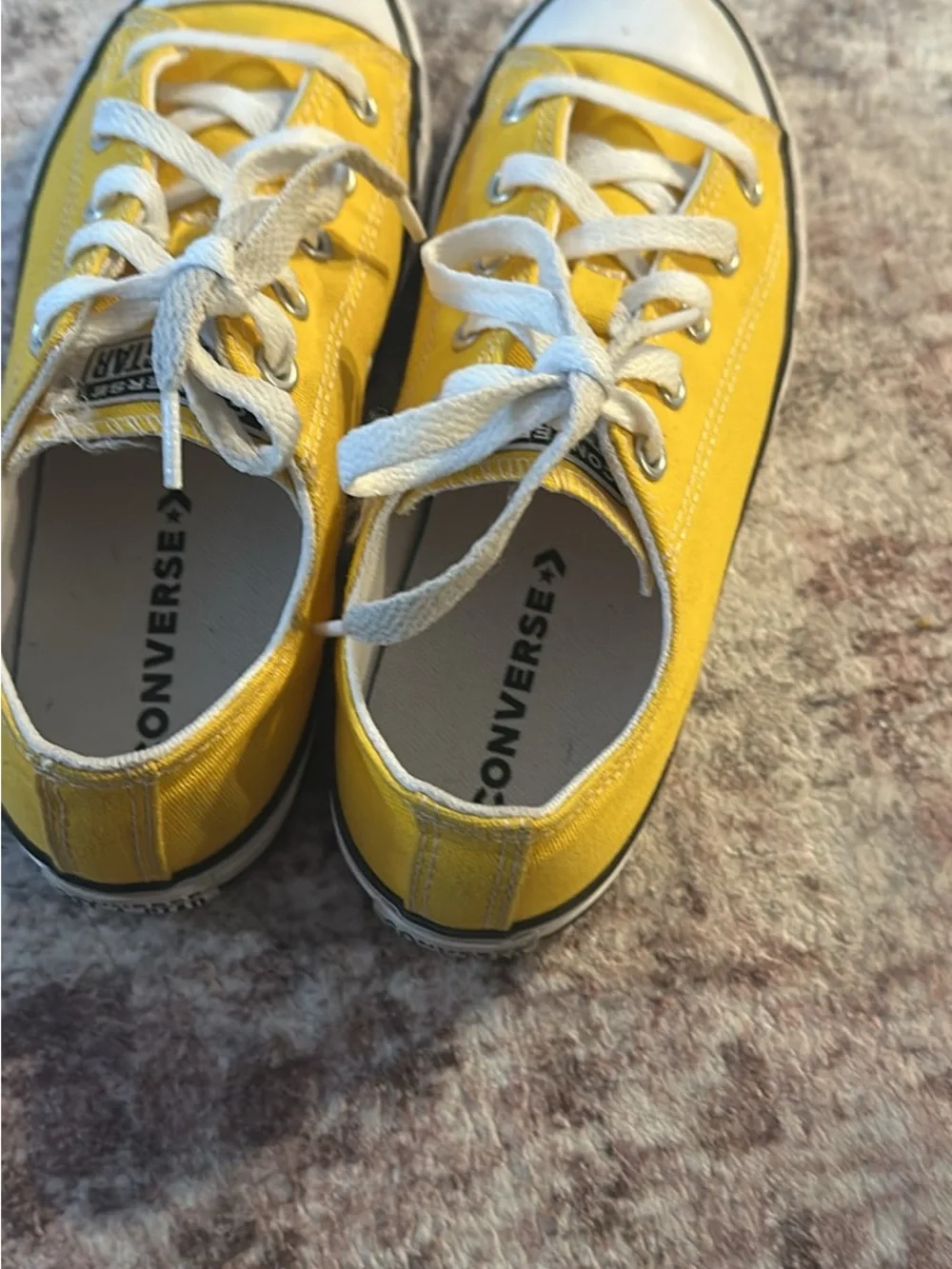 Converse Kids Yellow Canvas Low-Top Sneakers